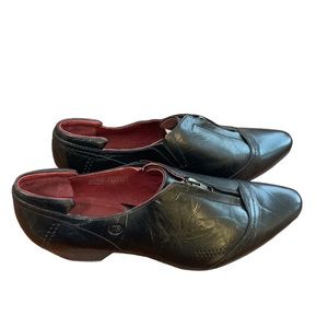 Stunning Josef Seibel Black Leather Pumps with Block Heel